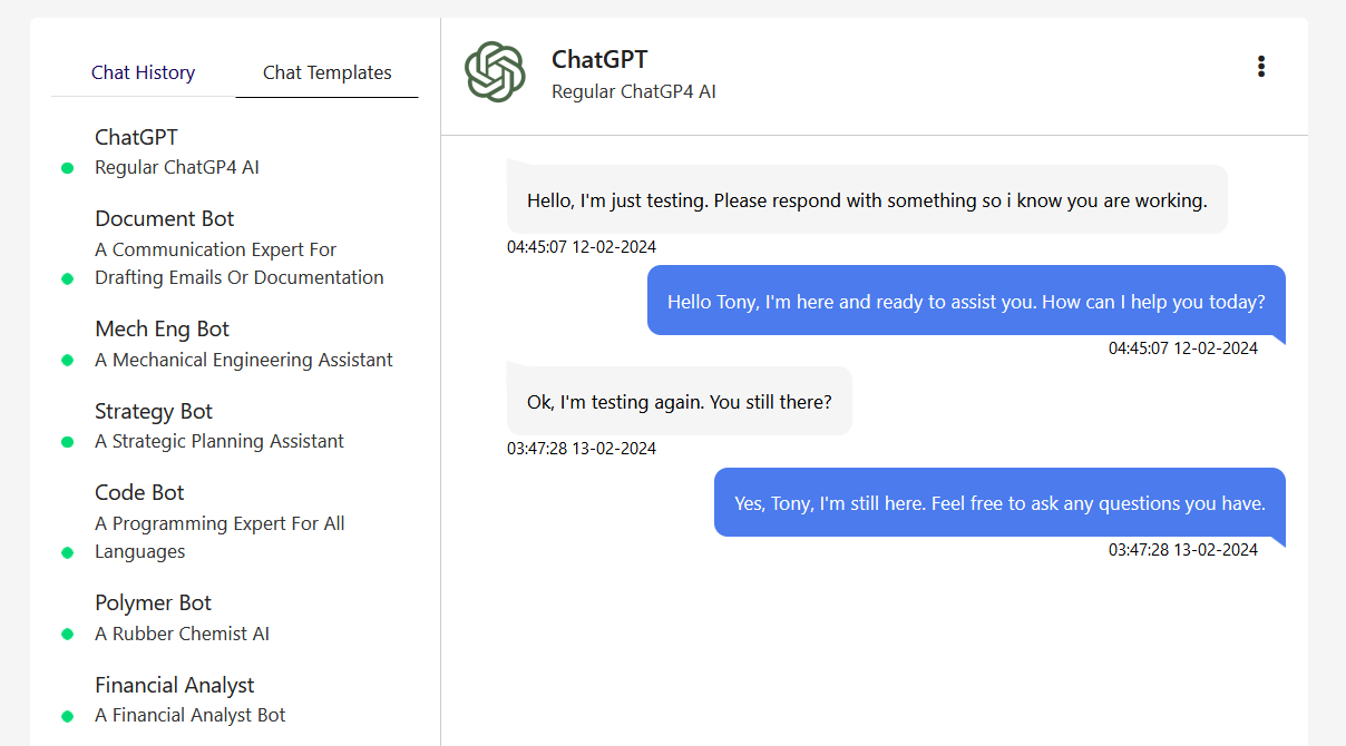 Custom interface for OpenAI's ChatGPT API